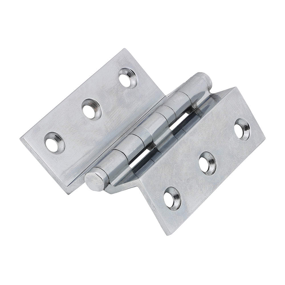 This is an image of Timco - Ball Bearing Stormproof Hinge (1951) - Solid Brass - Polished Chrome 64 x 55 (1 Pairs Box) 234236