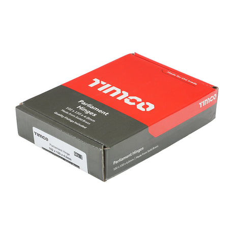 This is an image of Timco - Parliament Hinge (488) - Solid Brass - Polished Chrome 102 x 150 (1 Pairs Box) 234364