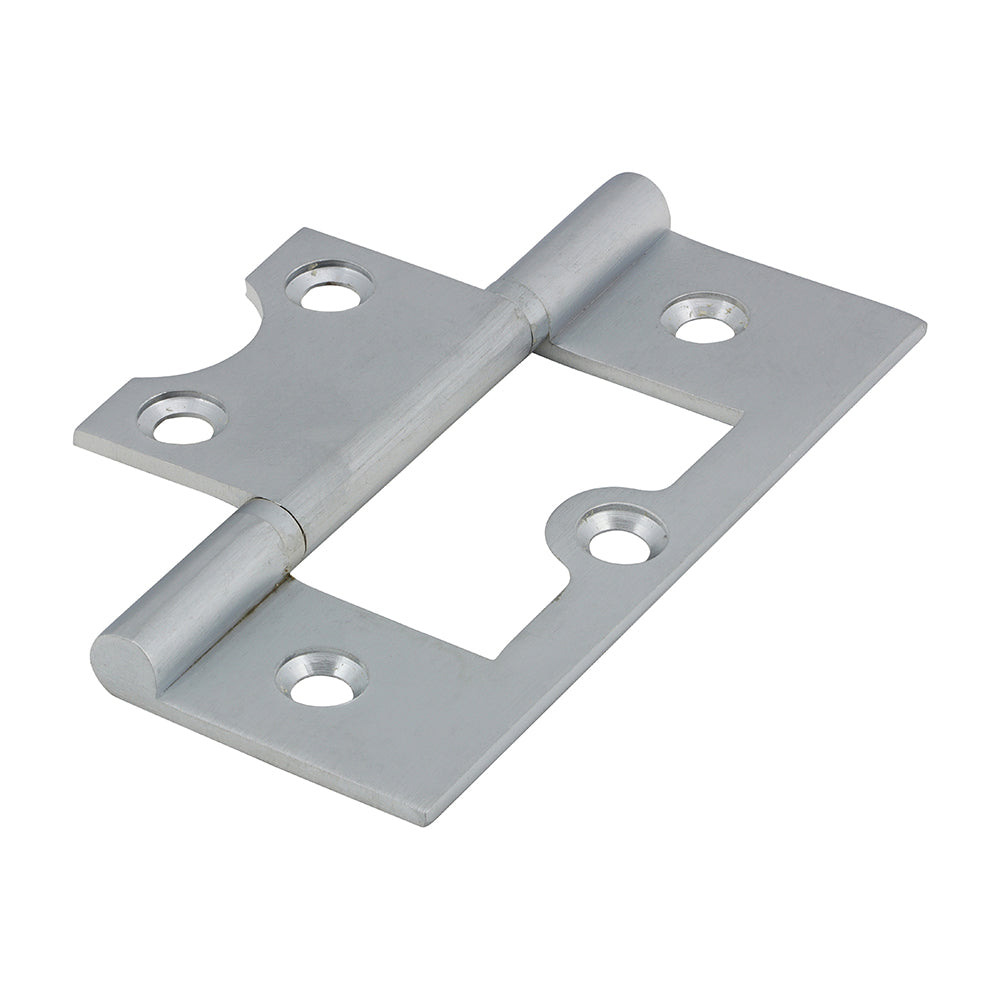 This is an image of Timco - Plain Bearing Flush Hinge - Solid Brass - Satin Chrome 75 x 50 (1 Pairs Bag) 234797