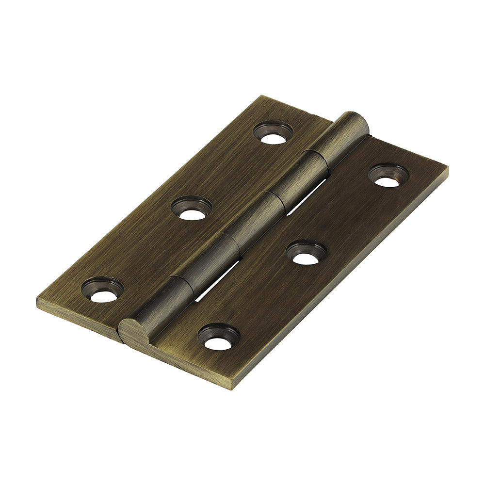 This is an image of Timco - Solid Drawn Hinge - Solid Brass - Antique Brass 64 x 35 (1 Pairs Bag) 234963