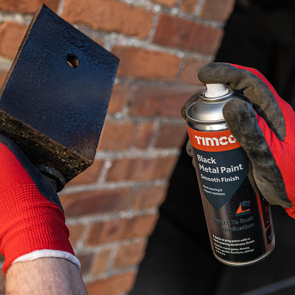 This is an image of Timco - Black Metal Paint - Smooth Finish 380ml (1 Each Can) PCS237006