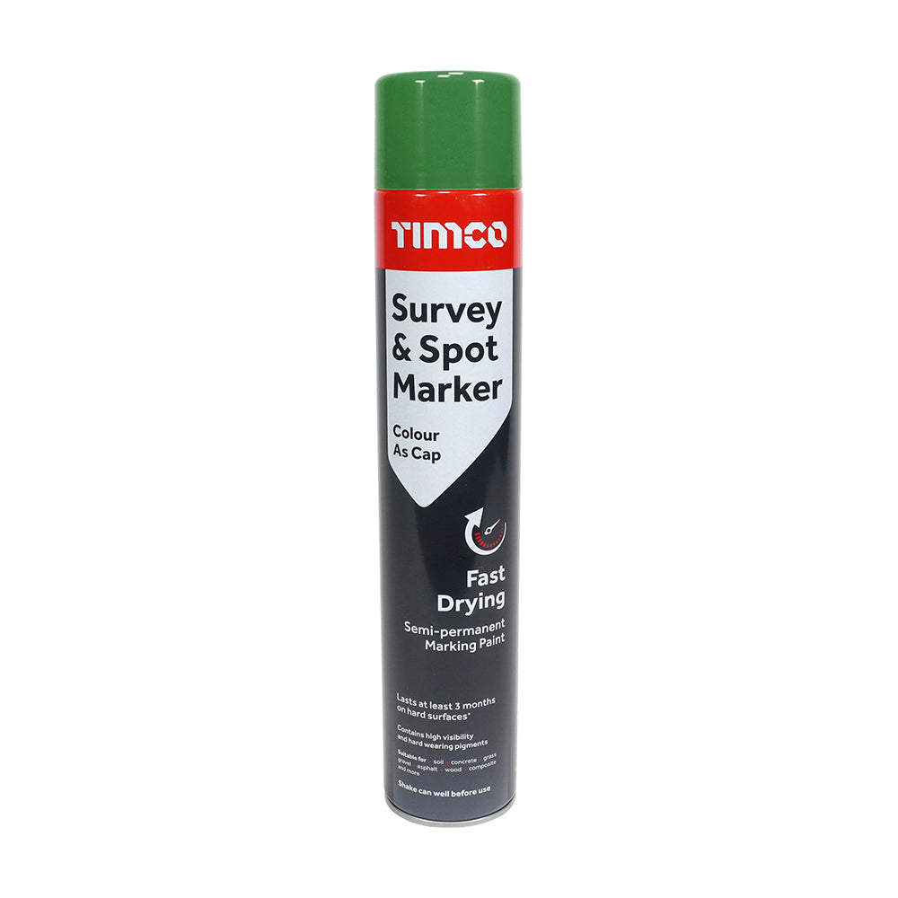 This is an image of Timco - Survey & Spot Marker - Green 750ml (1 Each Can) PCS237047