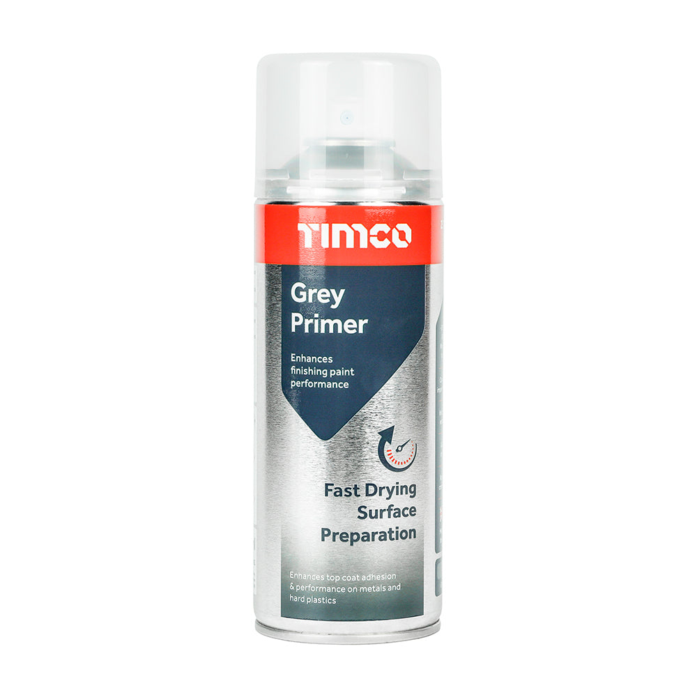 This is an image of Timco - Grey Primer 380ml (1 Each Can) PCS237480