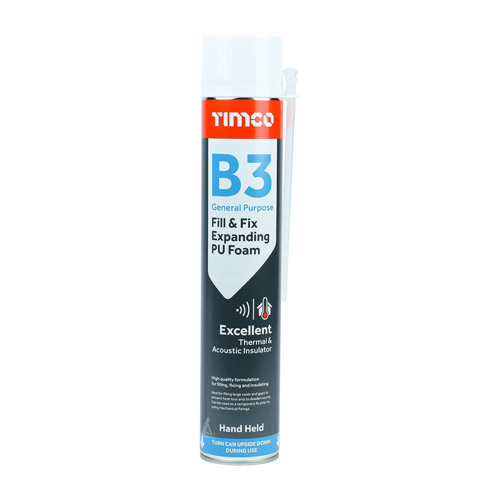 This is an image of Timco - B3 General Purpose Fill & Fix Expanding PU Foam - Hand Held 750ml PCS247596