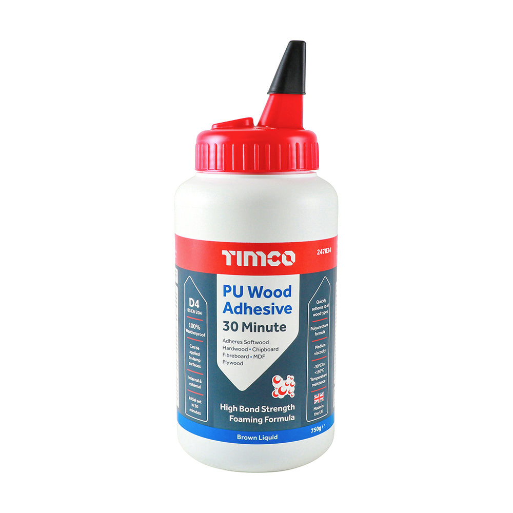 This is an image of Timco - PU Wood Adhesive 30 Minute - Liquid 750g (1 Each Bottle) PCS247834