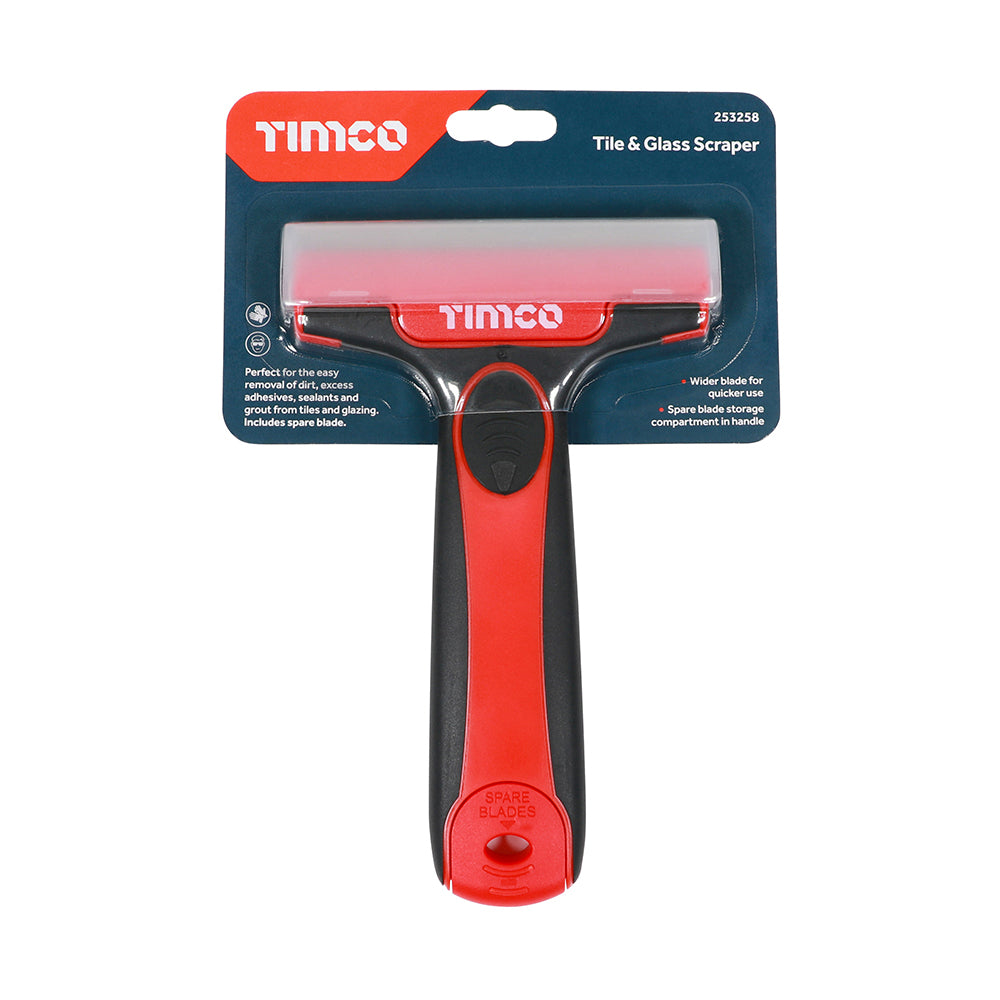 This is an image of Timco - Tile & Glass Scraper 100mm (1 Each Backing Card) 253258