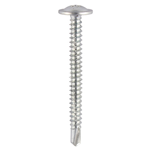 This is an image of Timco - Baypole Screws - Wafer Flange - PH - Self-Drilling Point - Zinc 4.8 x 50mm - (200 PCS Box) 290Z