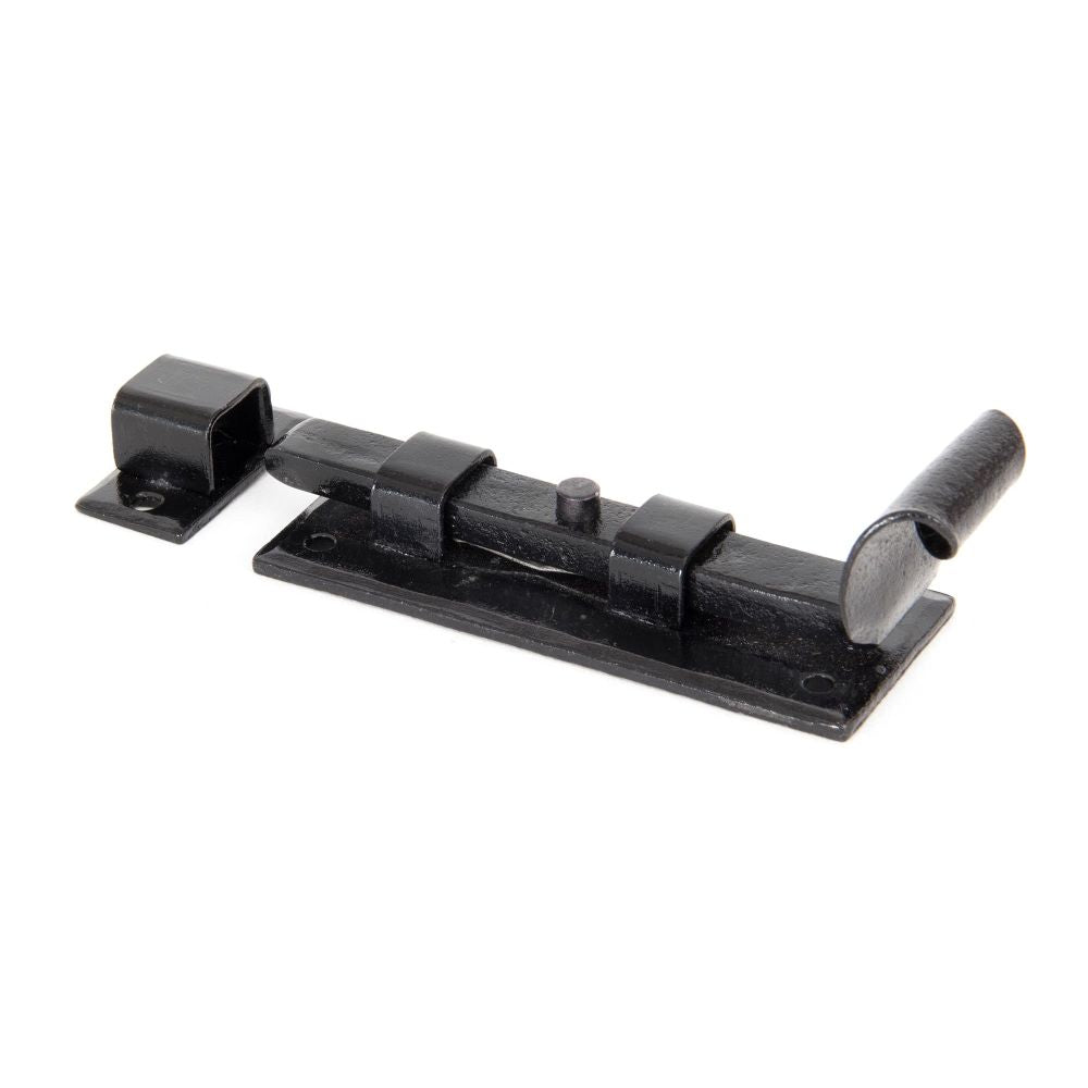 From The Anvil - Black 4" Straight Door Bolt | Sku. 33013 | Trade Door Handles.