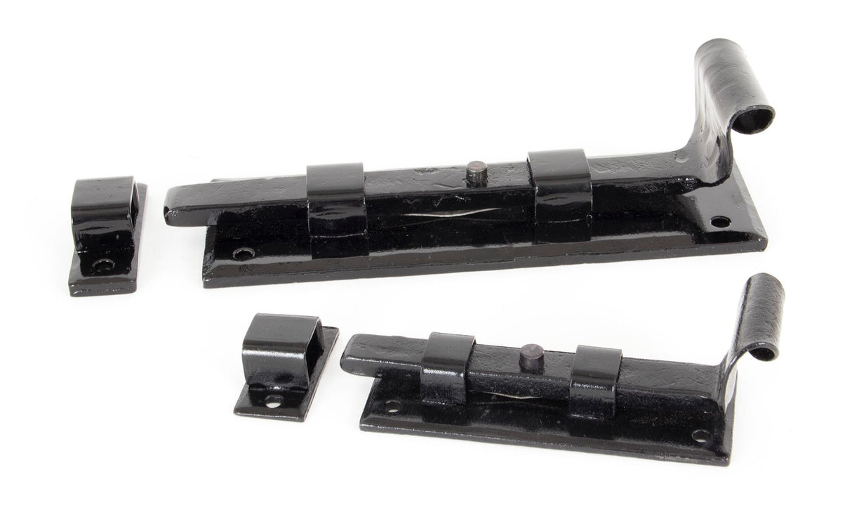 From The Anvil - Black 6" Straight Door Bolt | Sku. 33015 | Trade Door Handles.