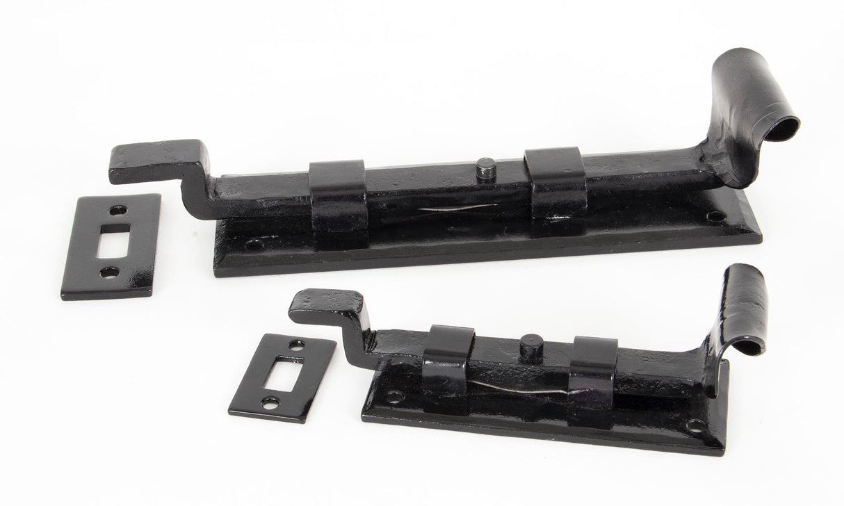 From The Anvil - Black 6" Cranked Door Bolt | Sku. 33016 | Trade Door Handles.