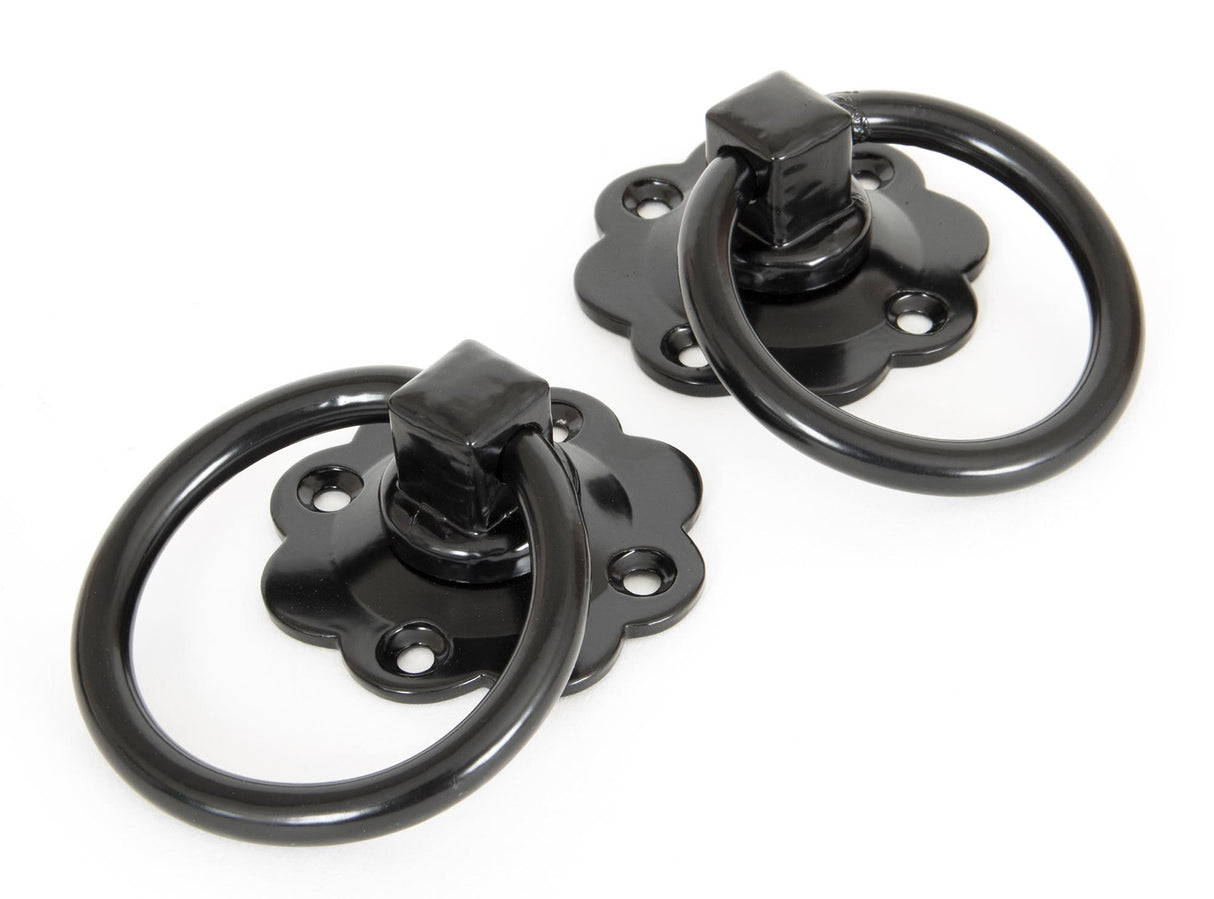 From The Anvil - Black Ring Turn Handle Set | Sku. 33017 | Trade Door Handles.