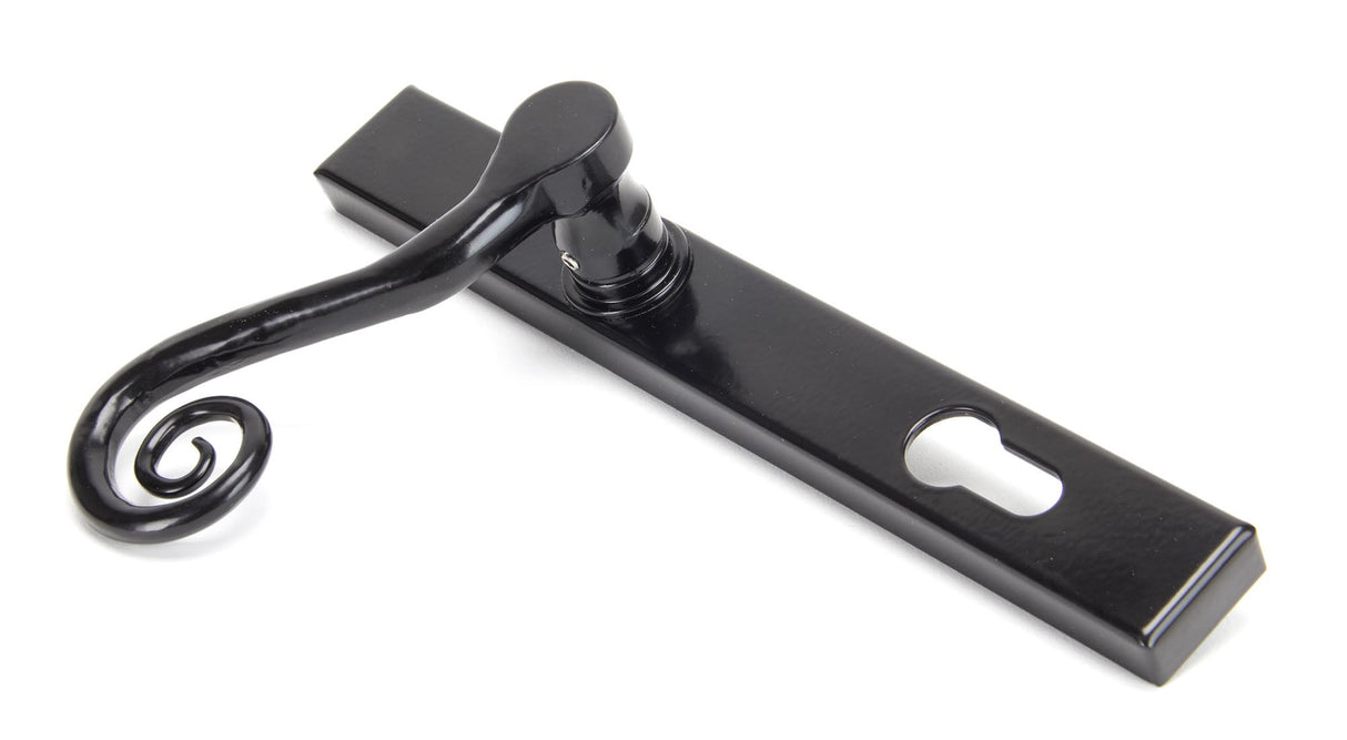 From The Anvil - Black Monkeytail Slimline Lever Espag. Lock Set - LH | Sku. 33037L | Trade Door Handles.