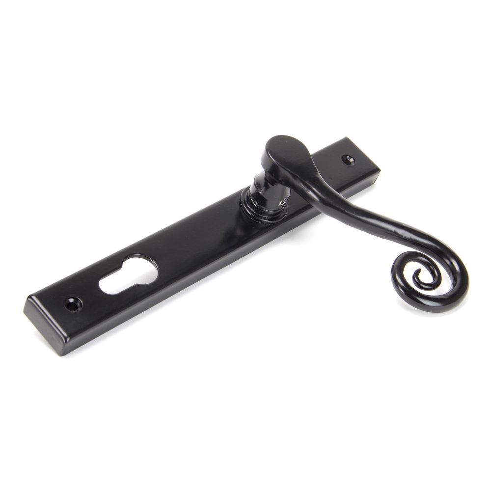 From The Anvil - Black Monkeytail Slimline Lever Espag. Lock Set - LH | Sku. 33037L | Trade Door Handles.