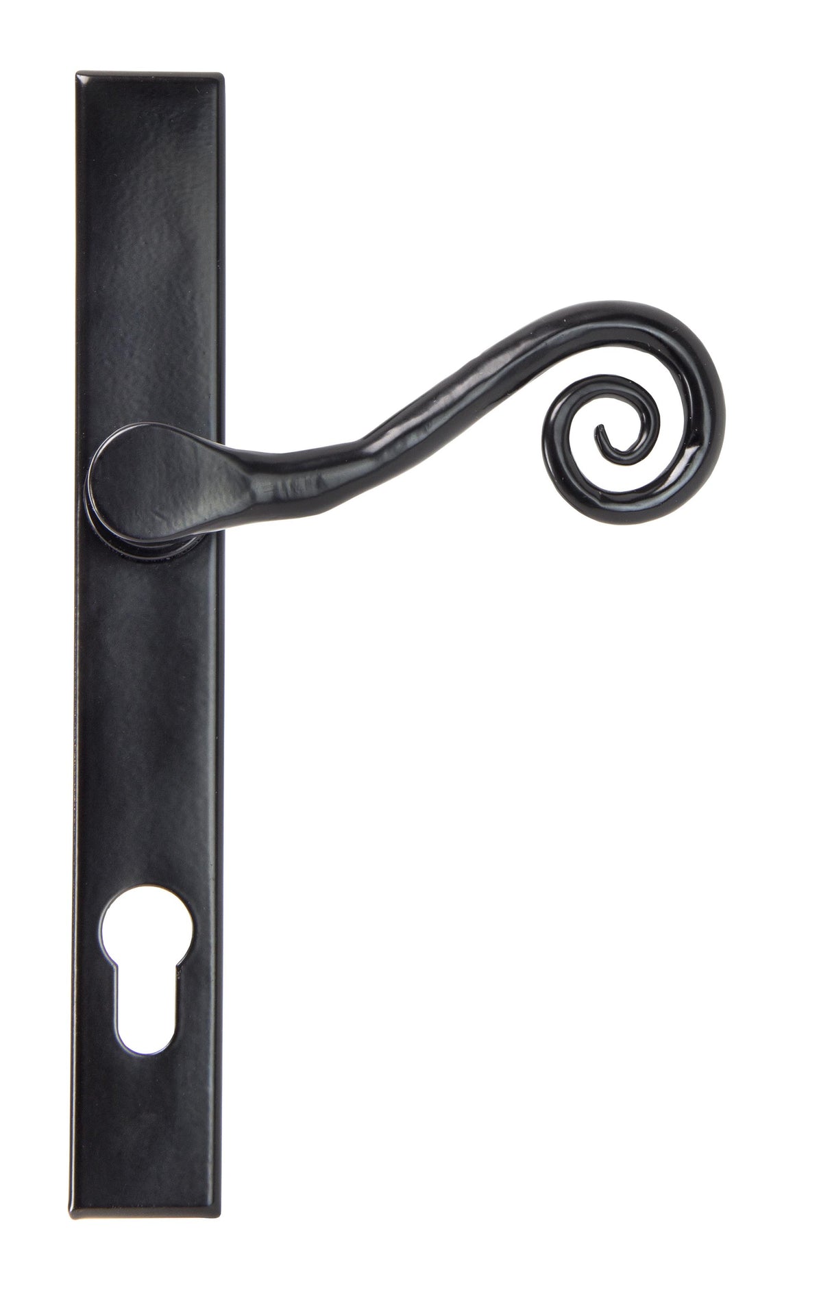 From The Anvil - Black Monkeytail Slimline Lever Espag. Lock Set - RH | Sku. 33037R | Trade Door Handles.