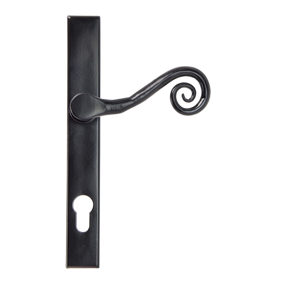 From The Anvil - Black Monkeytail Slimline Lever Espag. Lock Set - RH | Sku. 33037R | Trade Door Handles.