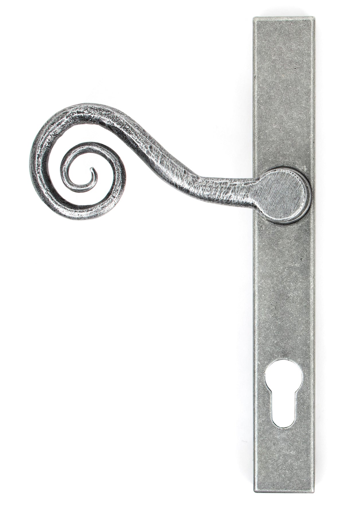 From The Anvil - Pewter Monkeytail Slimline Lever Espag. Lock Set - LH | Sku. 33038L | Trade Door Handles.