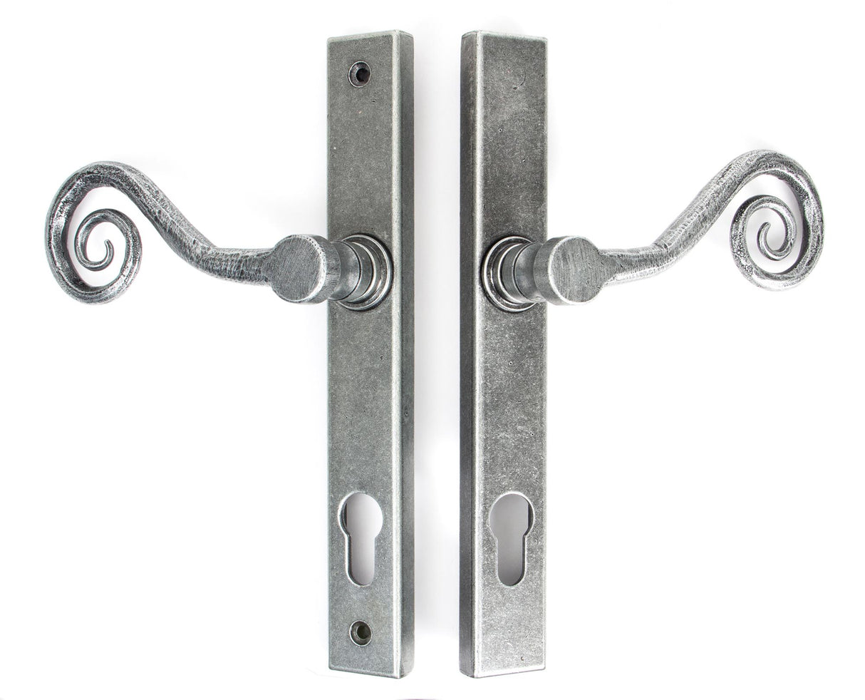From The Anvil - Pewter Monkeytail Slimline Lever Espag. Lock Set - RH | Sku. 33038R | Trade Door Handles.