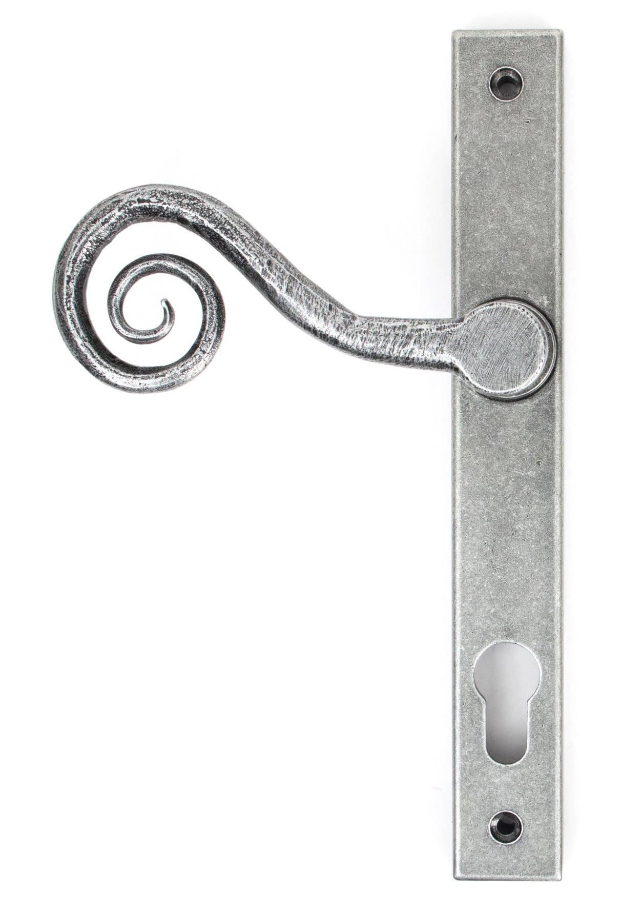 From The Anvil - Pewter Monkeytail Slimline Lever Espag. Lock Set - RH | Sku. 33038R | Trade Door Handles.