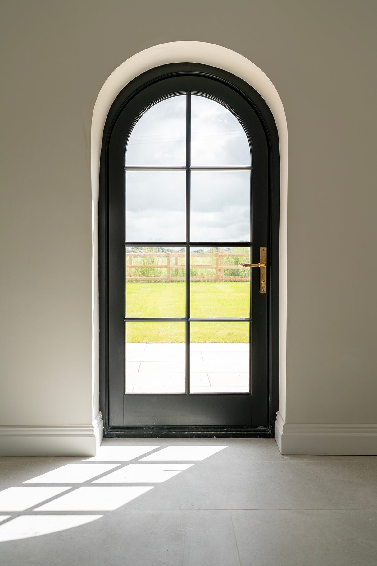 From The Anvil - Aged Brass Reeded Slimline Lever Espag. Lock Set | Sku. 33039 | Trade Door Handles.