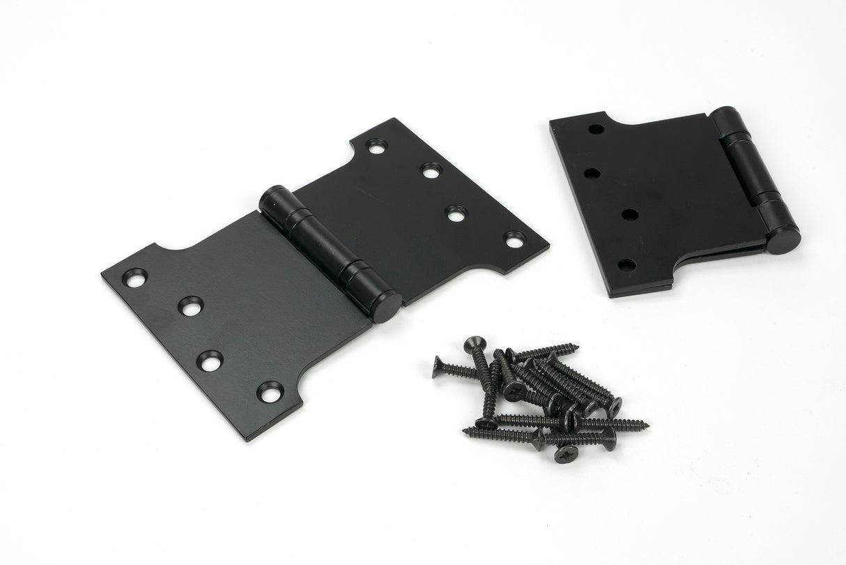 From The Anvil - Black 4" x 4" x 6" Parliament Hinge (pair) ss | Sku. 33047 | Trade Door Handles.