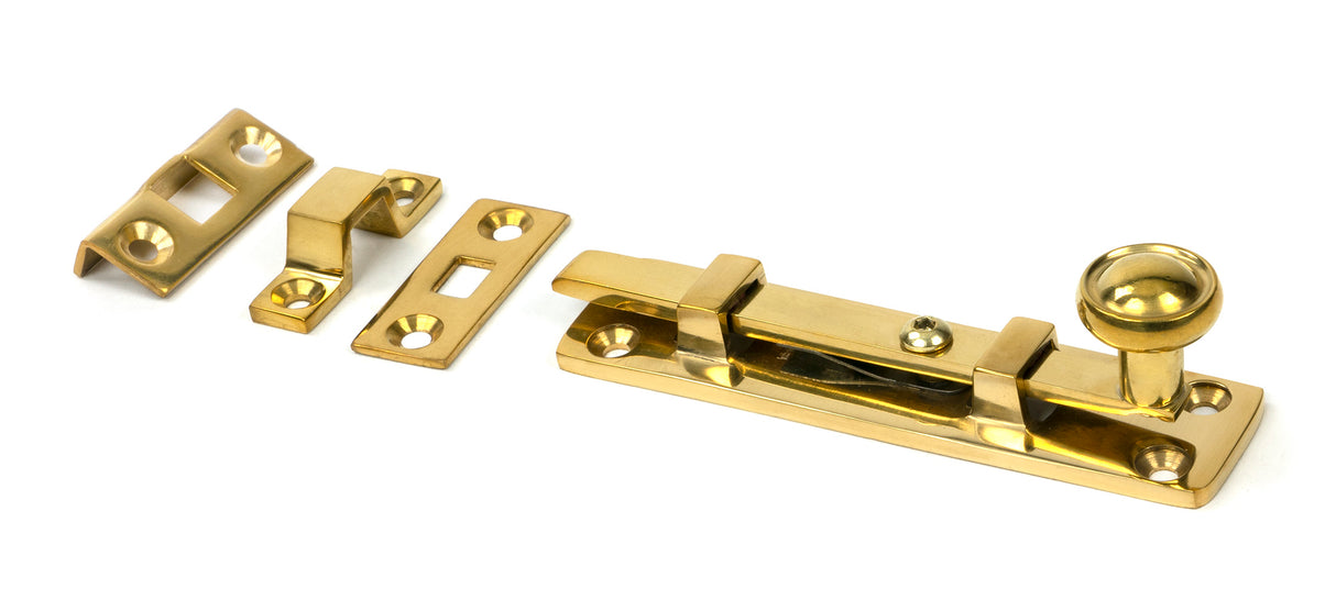 From The Anvil - Polished Brass 4" Universal Bolt | Sku. 33096 | Trade Door Handles.