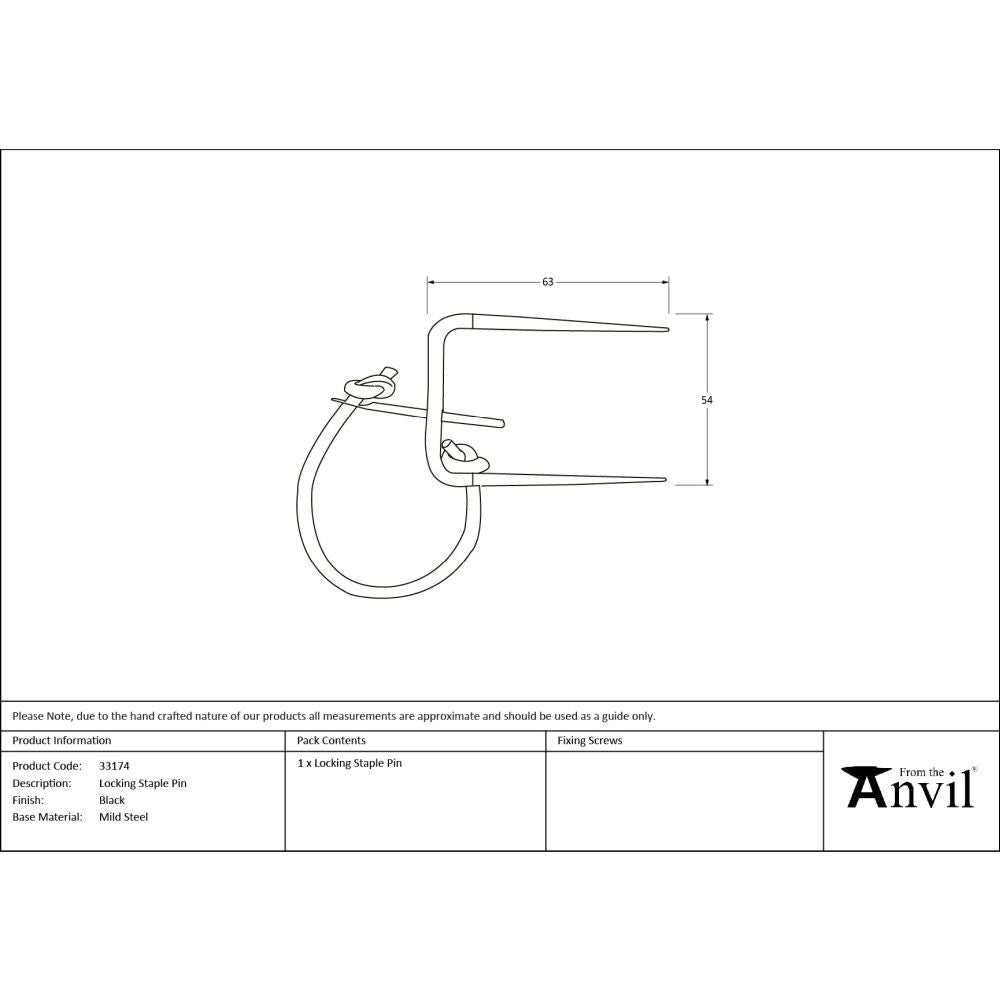 From The Anvil - Black Locking Staple Pin | Sku. 33174 | Trade Door Handles.