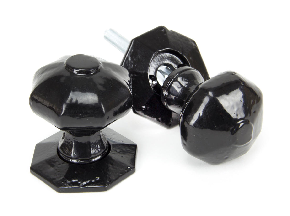 From The Anvil - Black Octagonal Mortice/Rim Knob Set | Sku. 33250 | Trade Door Handles.
