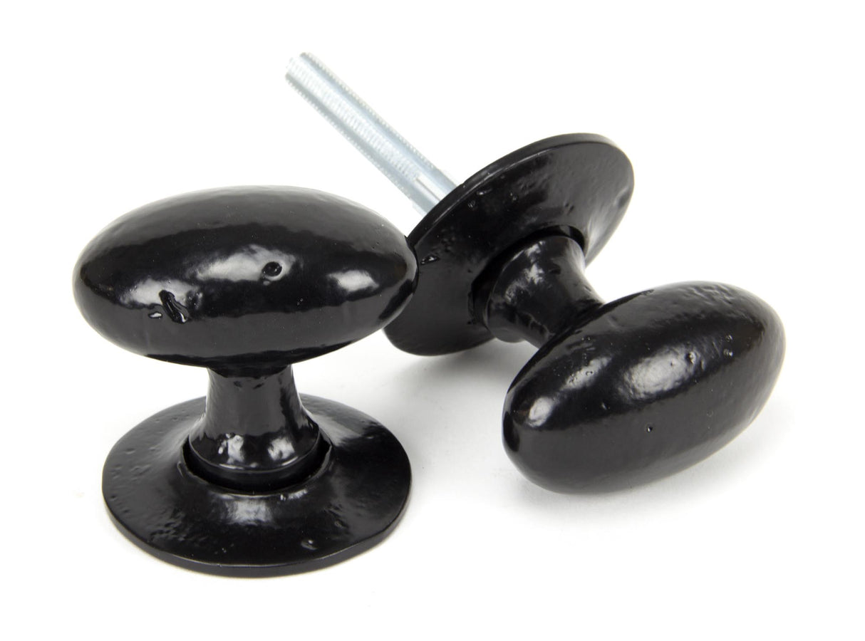 From The Anvil - Black Oval Mortice/Rim Knob Set | Sku. 33251 | Trade Door Handles.
