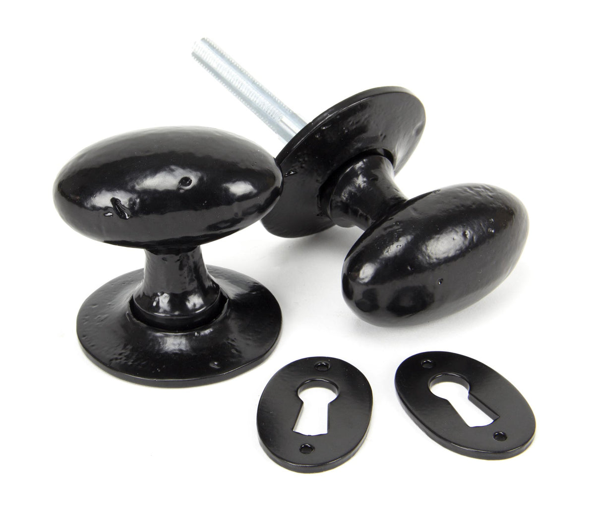 From The Anvil - Black Oval Mortice/Rim Knob Set | Sku. 33251 | Trade Door Handles.