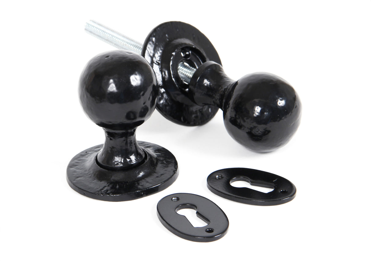 From The Anvil - Black Round Mortice/Rim Knob Set | Sku. 33252 | Trade Door Handles.