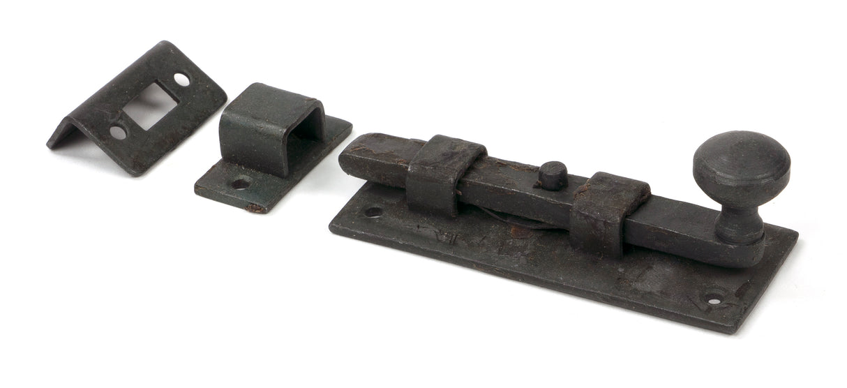 From The Anvil - Beeswax 4" Straight Knob Bolt | Sku. 33262 | Trade Door Handles.