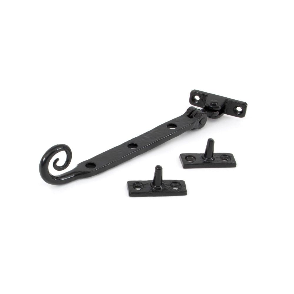 From The Anvil - Black 8" Handmade Monkeytail Stay | Sku. 33281 | Trade Door Handles.