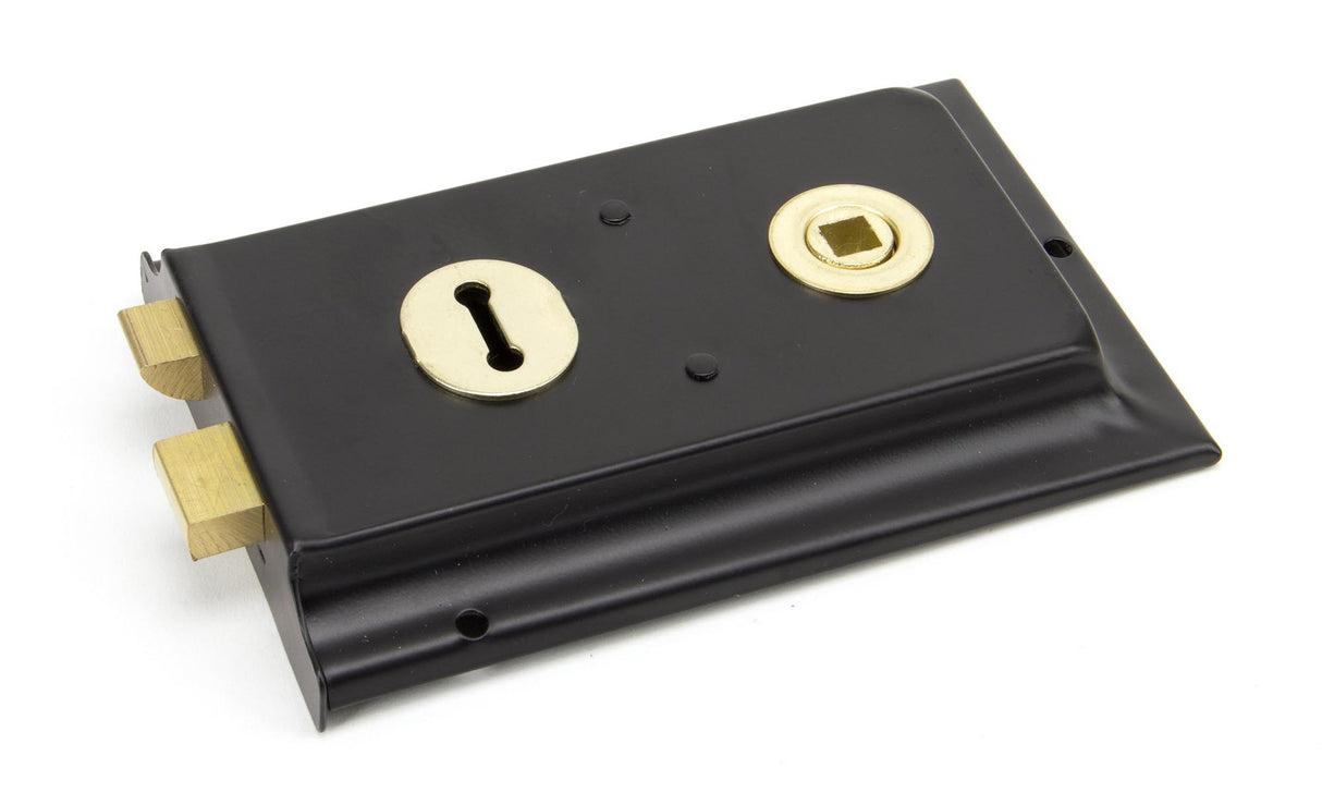 From The Anvil - Black Rim Lock & Cast Iron Cover | Sku. 33299 | Trade Door Handles.