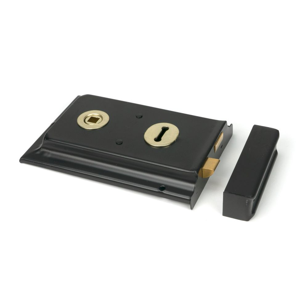 From The Anvil - Black Rim Lock & Cast Iron Cover | Sku. 33299 | Trade Door Handles.