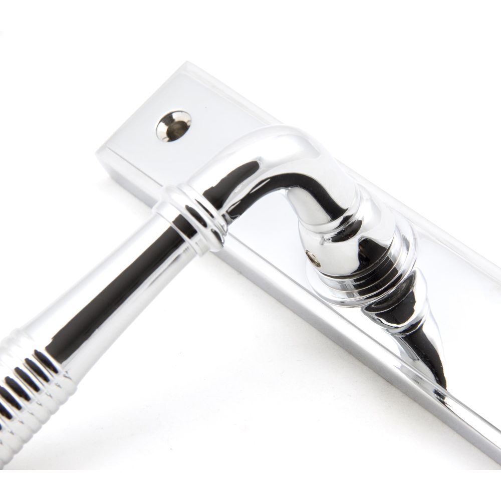 From The Anvil - Polished Chrome Reeded Slimline Lever Espag. Lock Set | Sku. 33305 | Trade Door Handles.