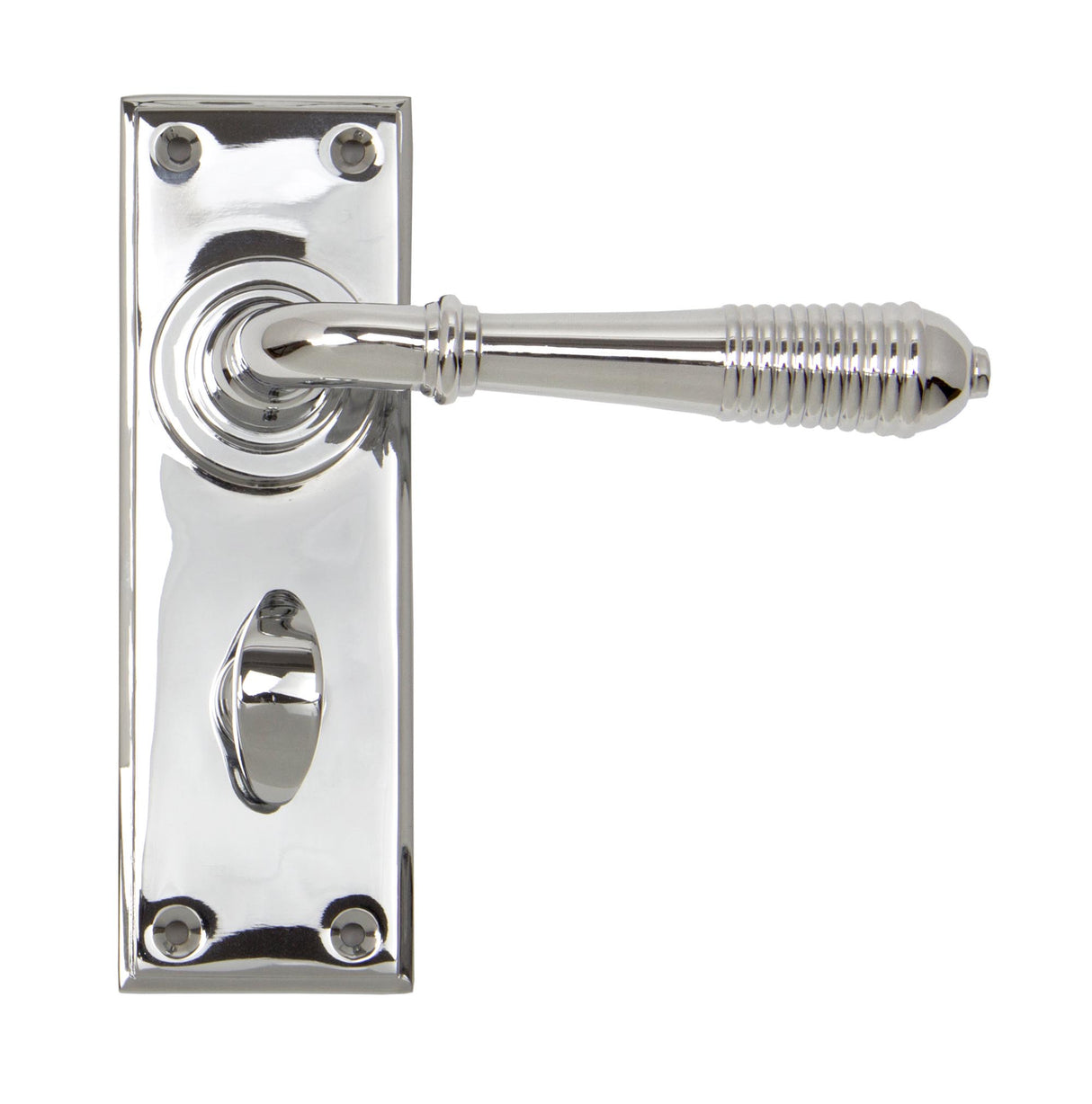 From The Anvil - Polished Chrome Reeded Lever Bathroom Set | Sku. 33308 | Trade Door Handles.