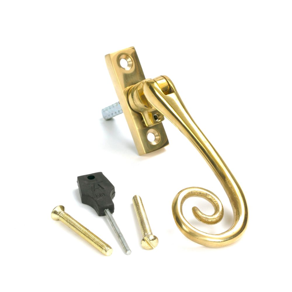 From The Anvil - Polished Brass Slim Monkeytail Espag - LH | Sku. 33310 | Trade Door Handles.