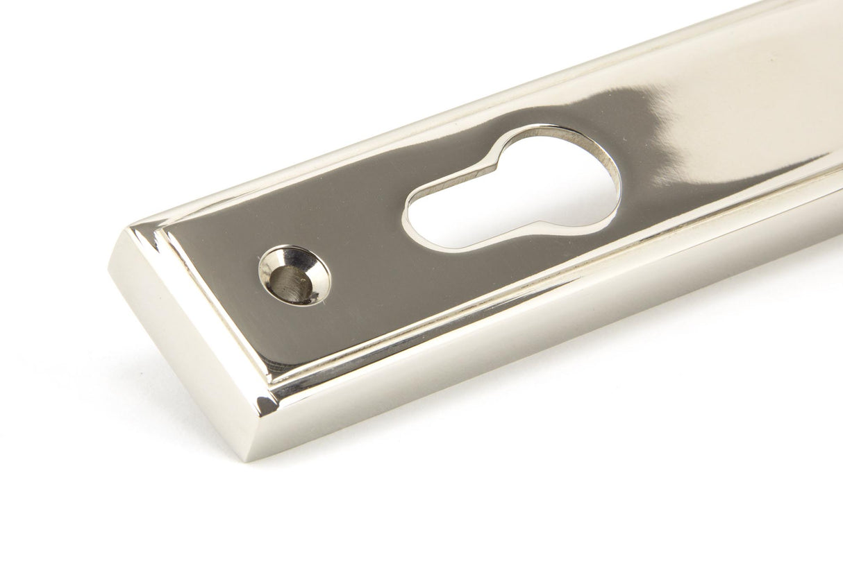 From The Anvil - Polished Nickel Reeded Slimline Lever Espag. Lock Set | Sku. 33316 | Trade Door Handles.
