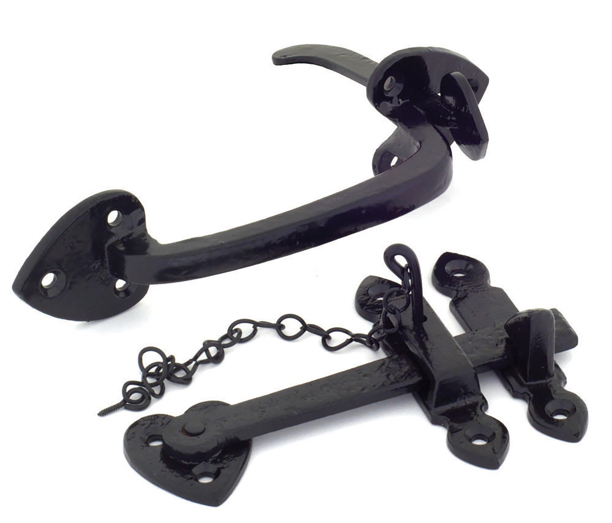 From The Anvil - Black Cast Thumblatch Set with Chain | Sku. 33321 | Trade Door Handles.