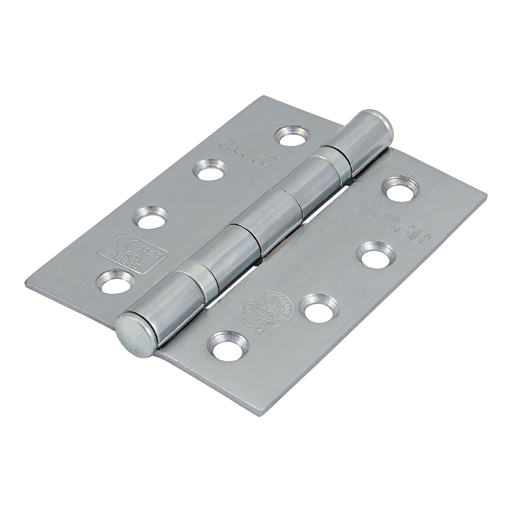 This is an image of Timco - Grade 11 Ball Bearing Fire Door Hinges - Satin Chrome 101 x 76 x 2.6 (1 Pairs TIMbag) 334040P