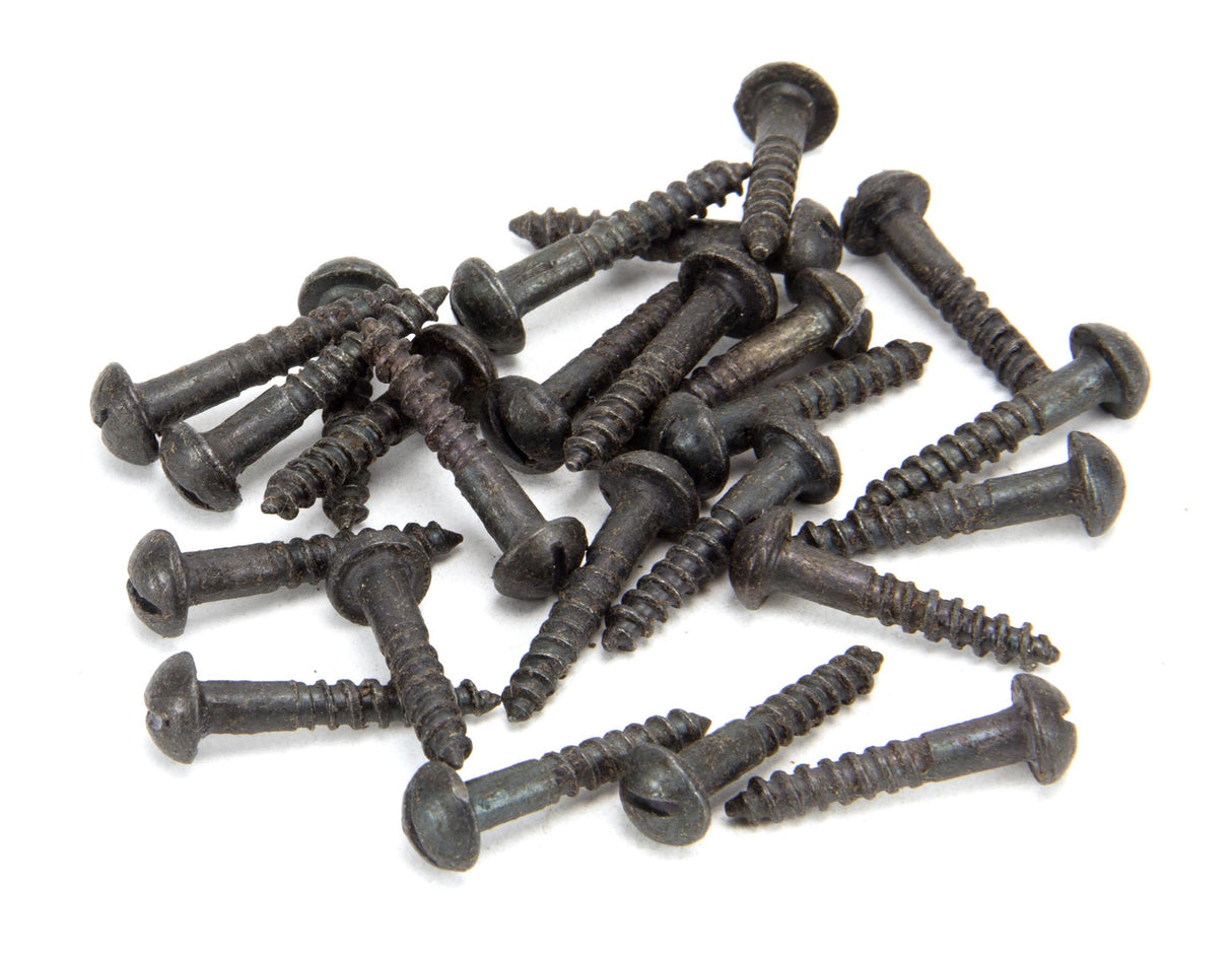 From The Anvil - Beeswax 8x1" Round Head Screws (25) | Sku. 33415 | Trade Door Handles.