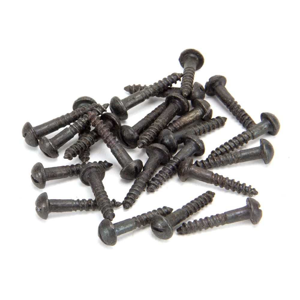 From The Anvil - Beeswax 8x1" Round Head Screws (25) | Sku. 33415 | Trade Door Handles.