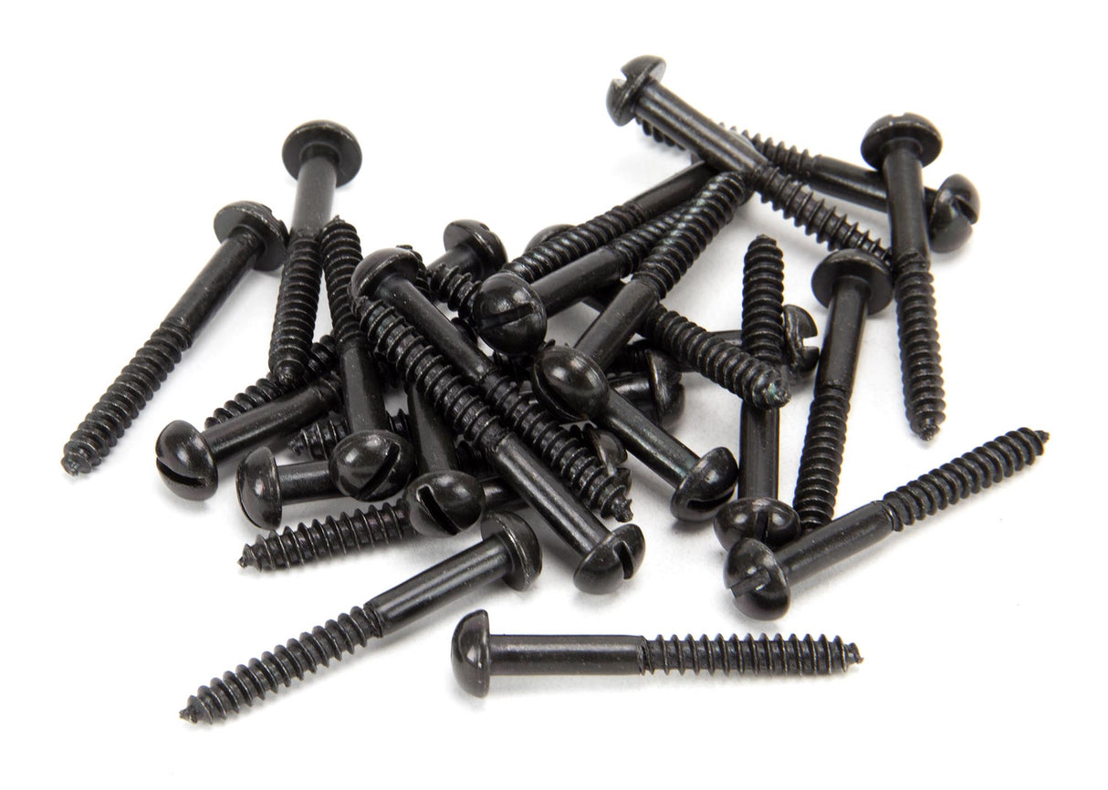 From The Anvil - Black 10 x 1 1/2" Round Head Screws (25) | Sku. 33420 | Trade Door Handles.