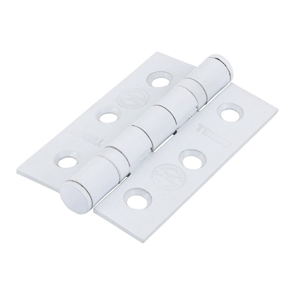 This is an image of Timco - Grade 7 Fire Door Hinges - Epoxy White 76 x 50 x 2.0 (1 Pairs Box) 334267