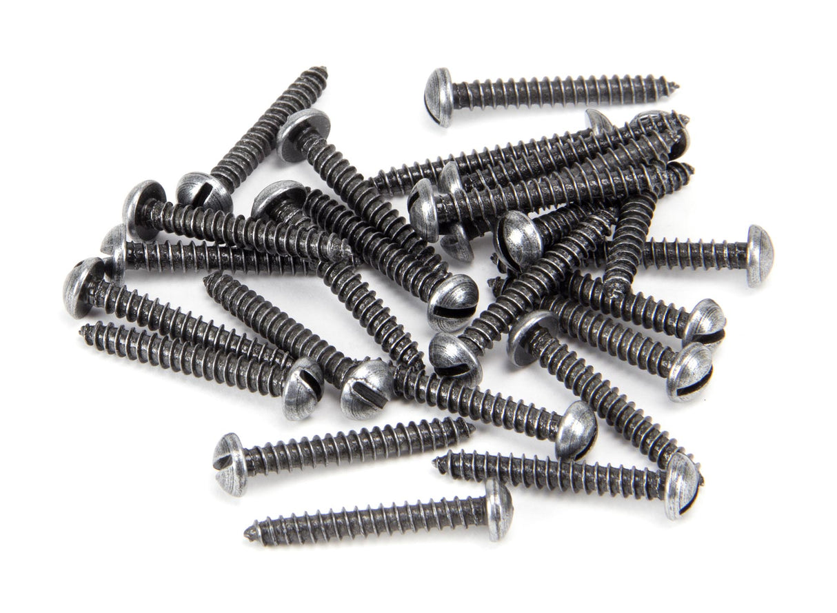 From The Anvil - Pewter 6 x 1" Round Head Screws (25) | Sku. 33427 | Trade Door Handles.