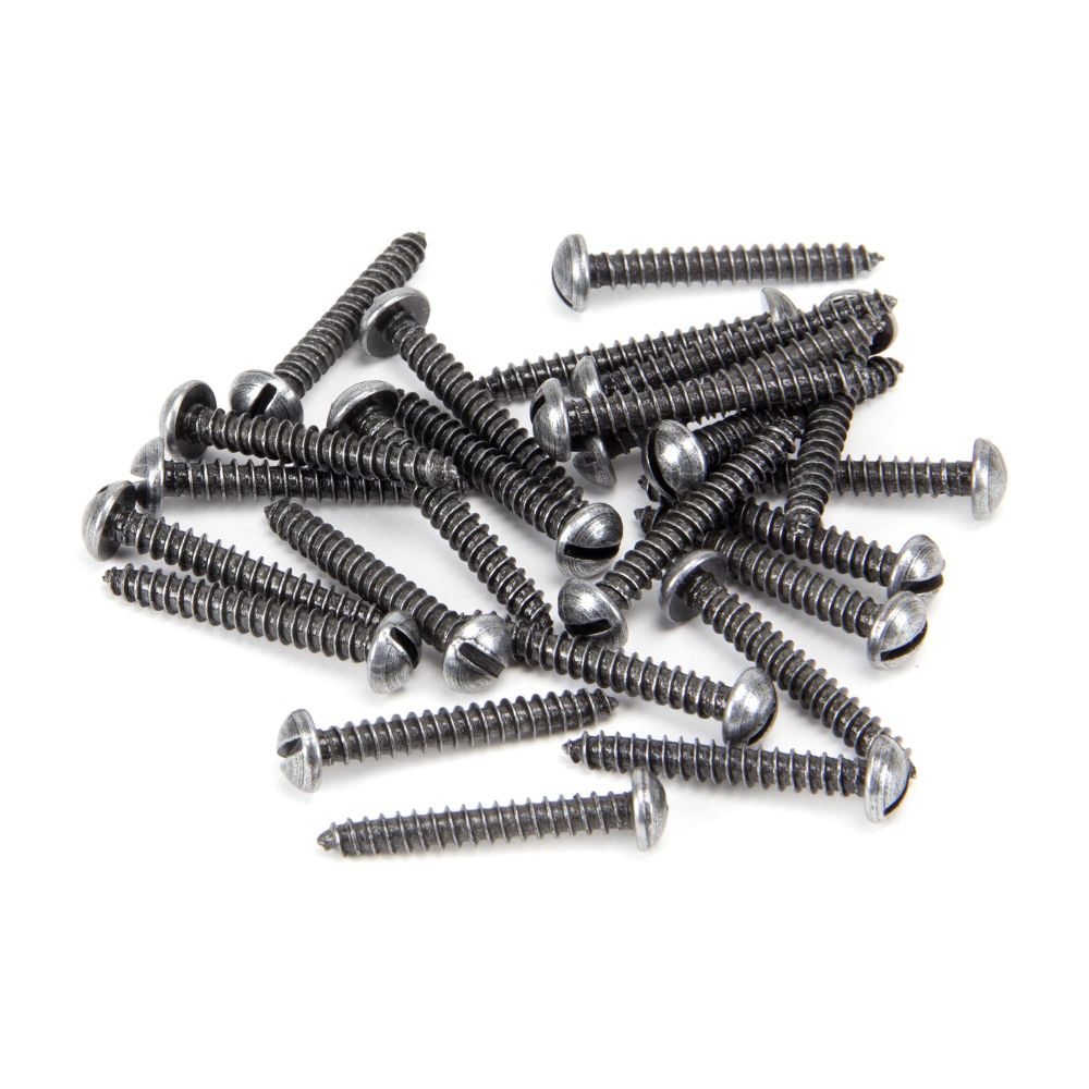 From The Anvil - Pewter 6 x 1" Round Head Screws (25) | Sku. 33427 | Trade Door Handles.
