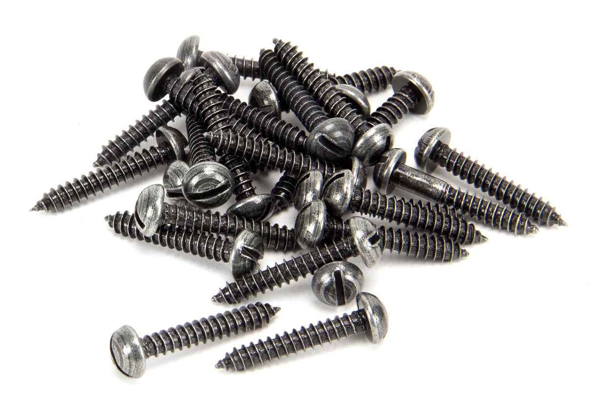 From The Anvil - Pewter 8 x 1" Round Head Screws (25) | Sku. 33433 | Trade Door Handles.