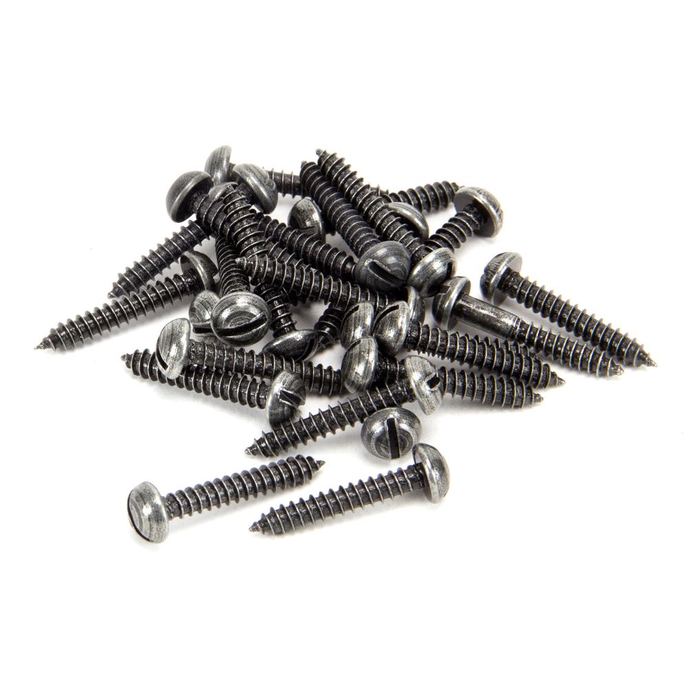 From The Anvil - Pewter 8 x 1" Round Head Screws (25) | Sku. 33433 | Trade Door Handles.
