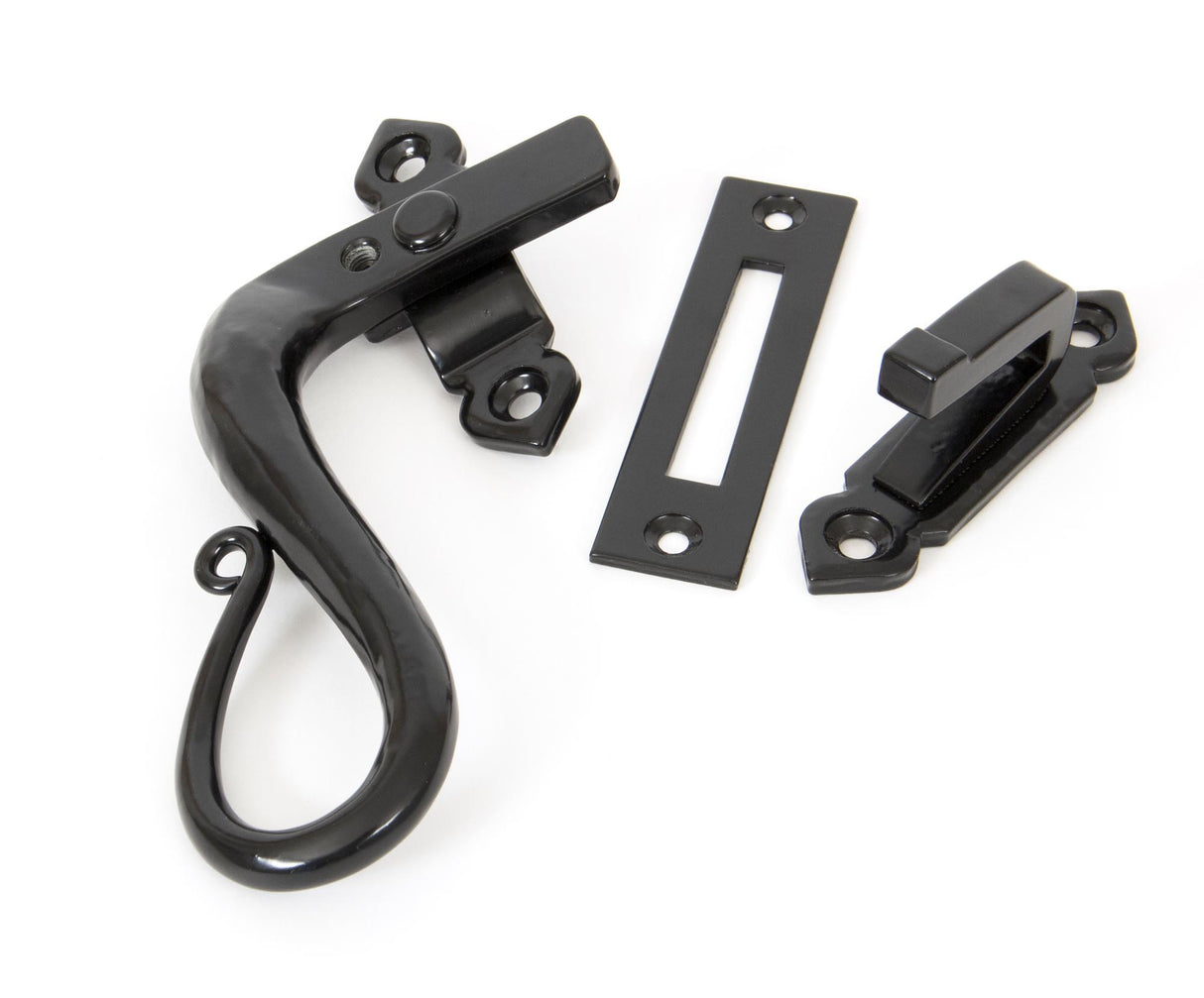From The Anvil - Black Locking Shepherd's Crook Fastener - LH | Sku. 33468 | Trade Door Handles.