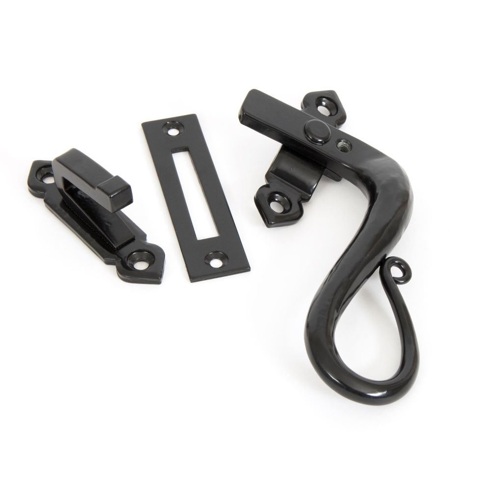 From The Anvil - Black Locking Shepherd's Crook Fastener - RH | Sku. 33469 | Trade Door Handles.